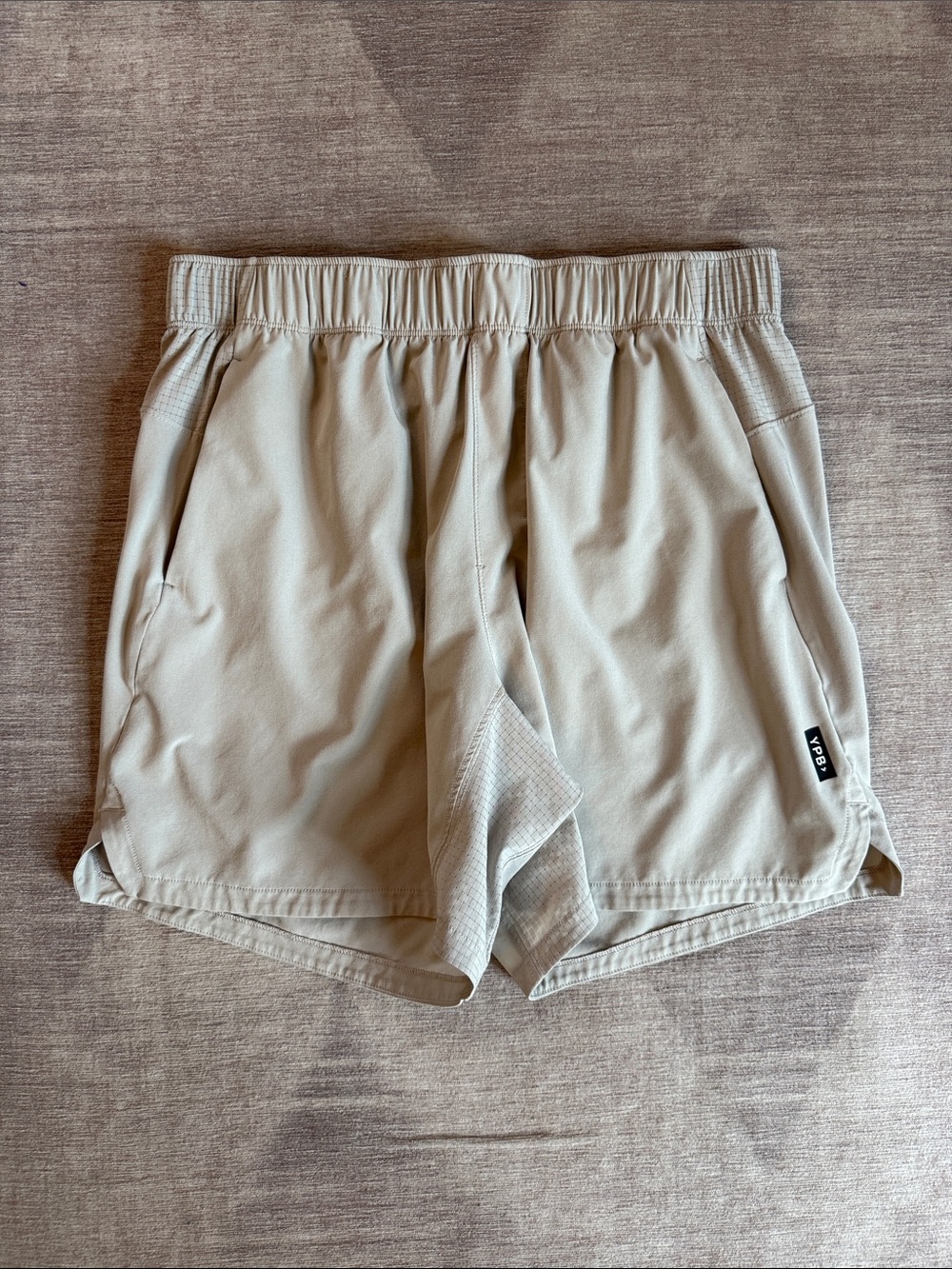 Abercrombie | YPB motionTEK Men’s Training Shorts, Size L, Light Stone/Khaki